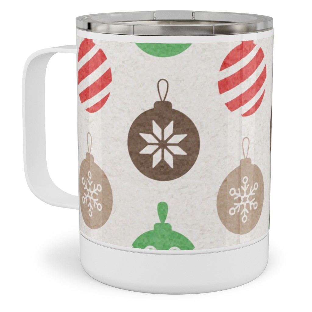 Christmas Ornaments Stainless Steel Mug, 10oz, Multicolor
