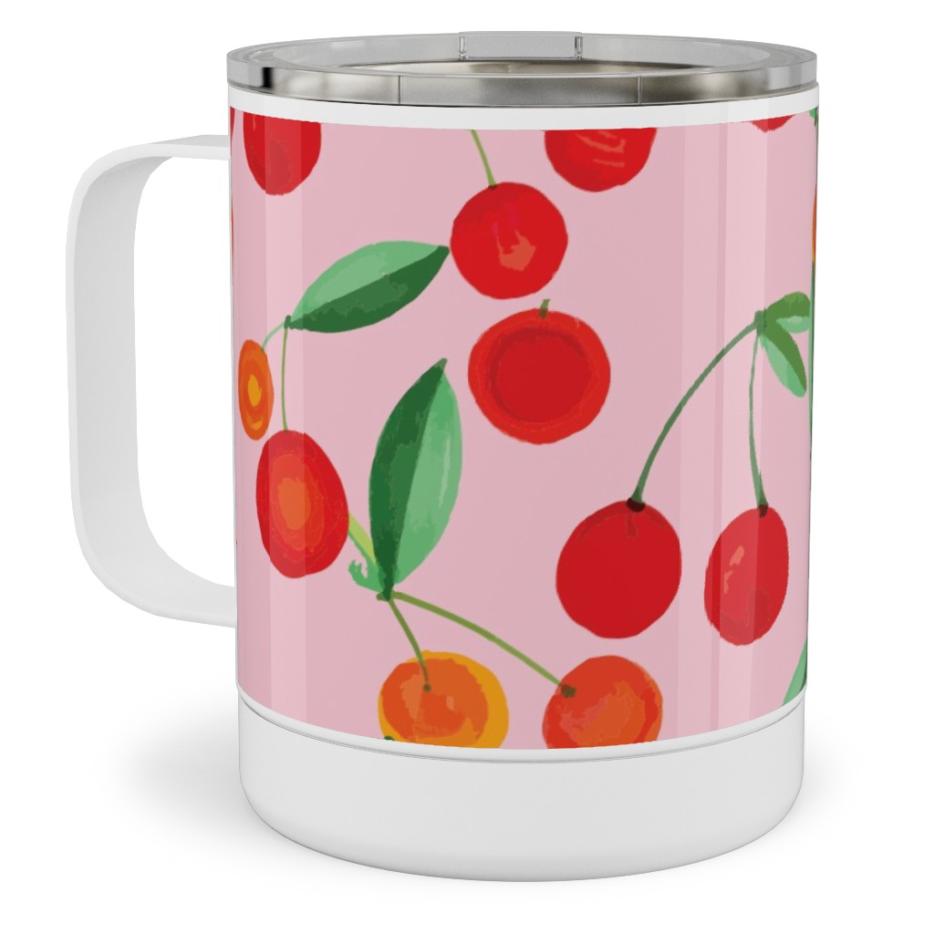 Cherry Farm Stainless Steel Mug, 10oz, Pink, Bright Pink