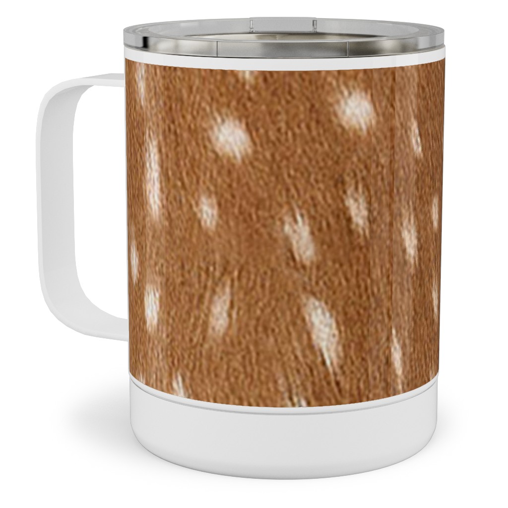 Bright Deer Hide- Brown Stainless Steel Mug, 10oz, Brown, Brown
