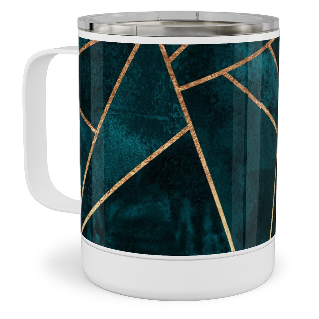 Stone - Deep Teal Stainless Steel Mug, 10oz, Green