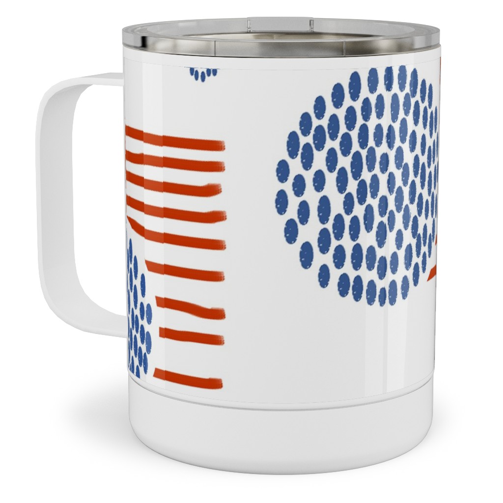 Imperfection in Red, White and Blue Stainless Steel Mug, 10oz, Red, Red