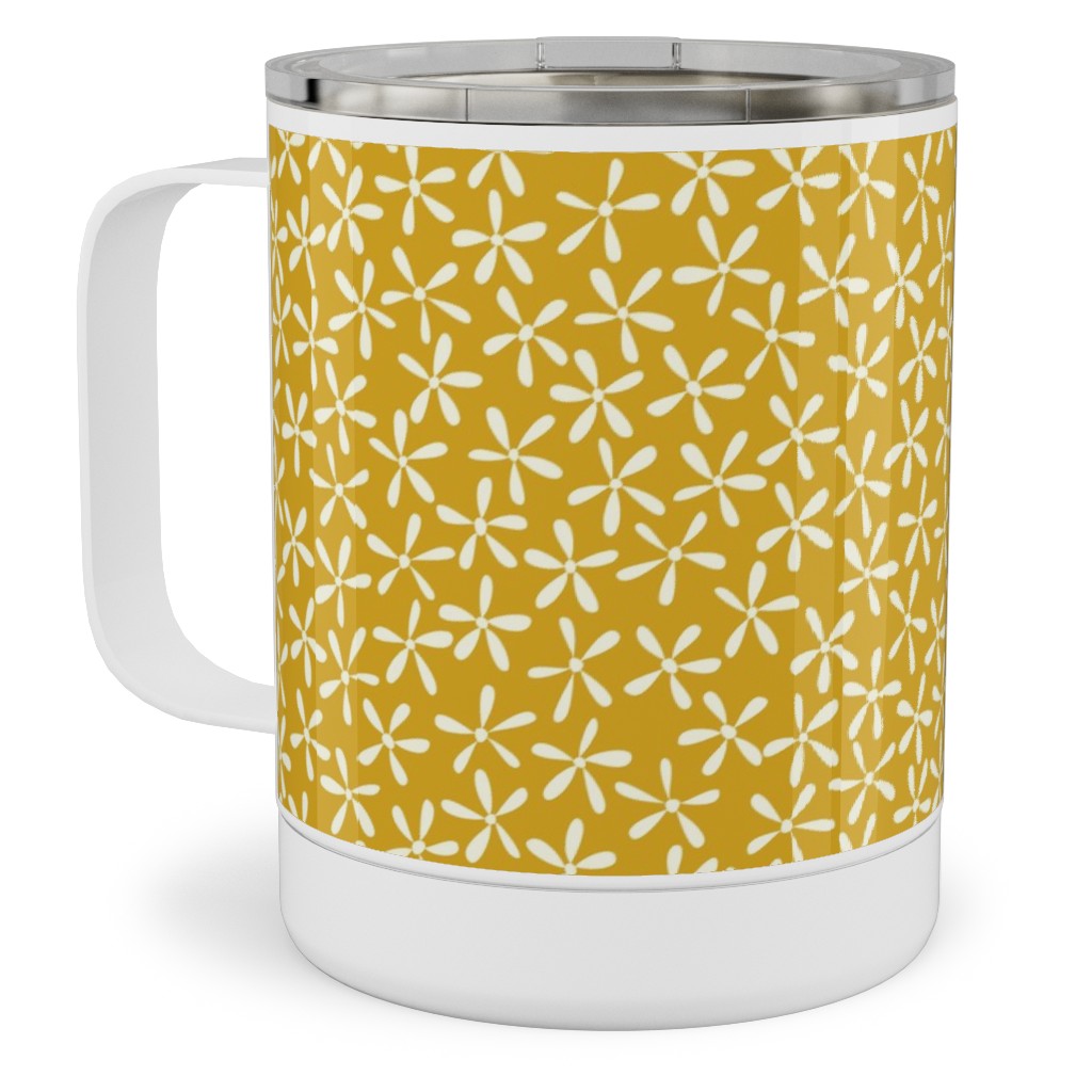 Hellow Spring - Mustard Yellow Stainless Steel Mug, 10oz, Yellow, Classic Yellow
