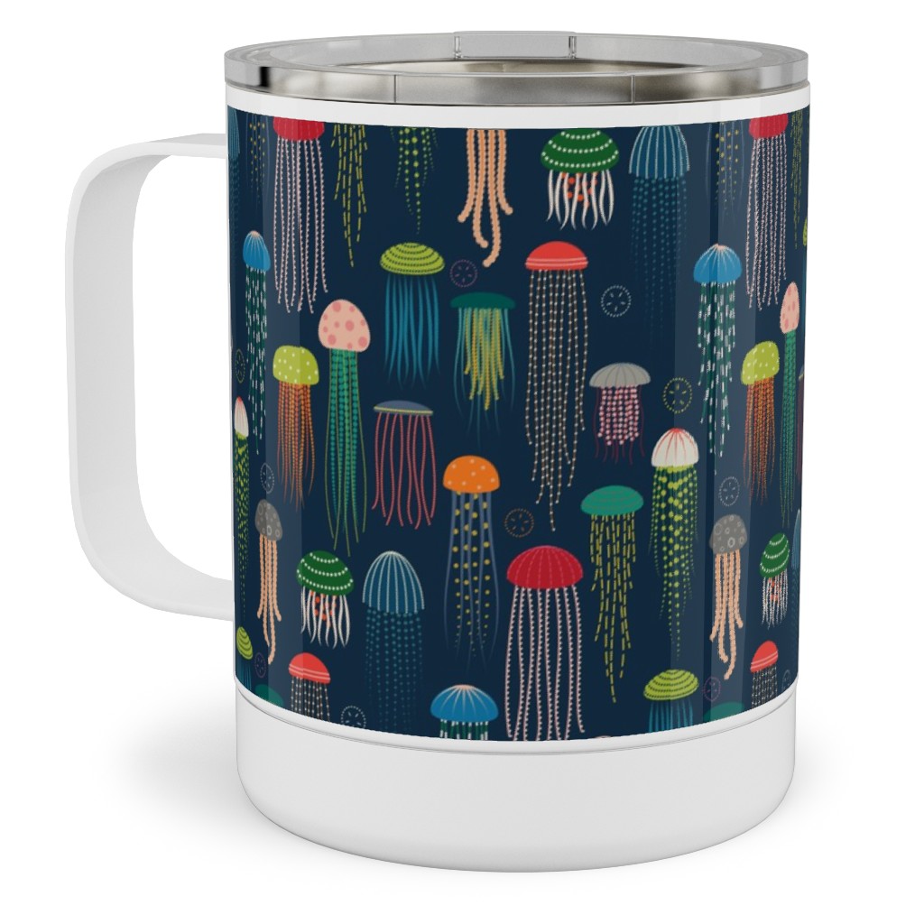 Just Jellies - Rainbow on Navy Stainless Steel Mug, 10oz, Multicolor