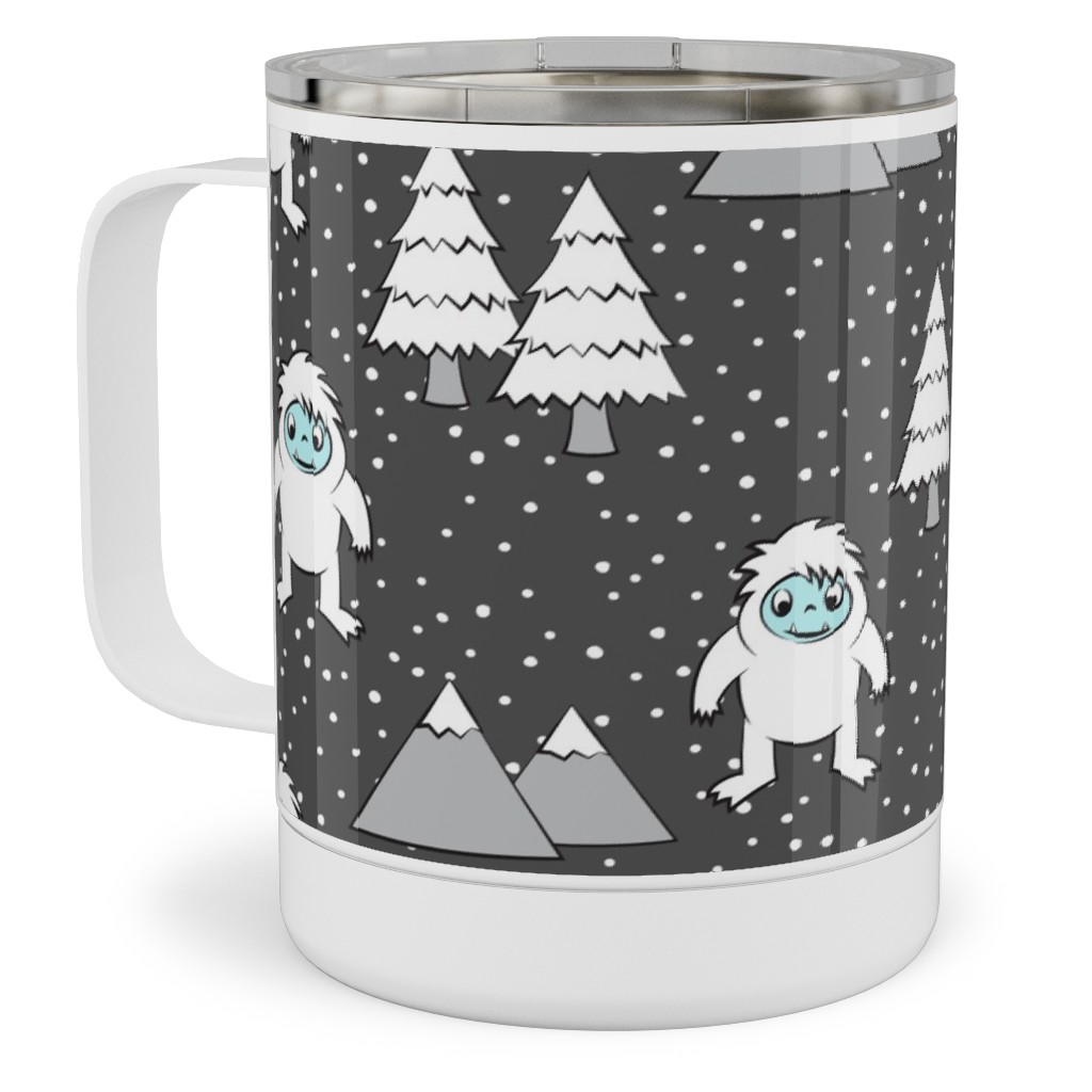 Yetti Tree Mountains - Gray Stainless Steel Mug, 10oz, Gray