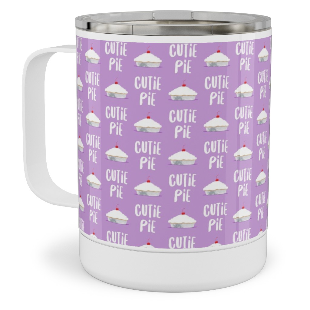Cutie Pie - Purple Stainless Steel Mug, 10oz, Purple