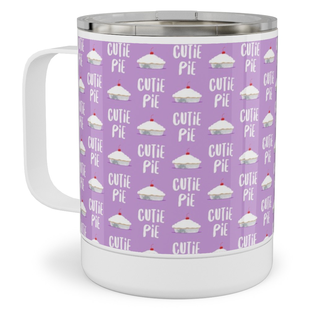Cutie Pie - Purple Stainless Steel Mug, 10oz, Purple, Purple