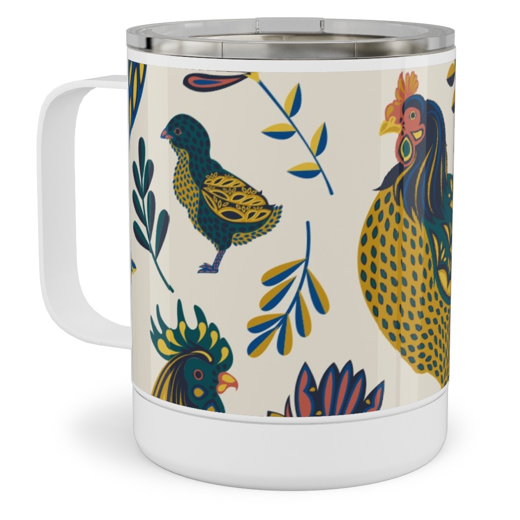 French Farm - Multi Stainless Steel Mug, 10oz, Multicolor