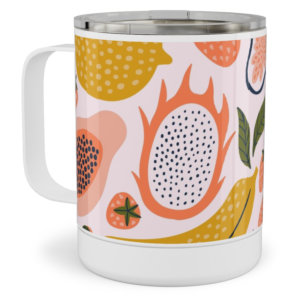 Summer Fruits - Orange Stainless Steel Mug, 10oz, Orange