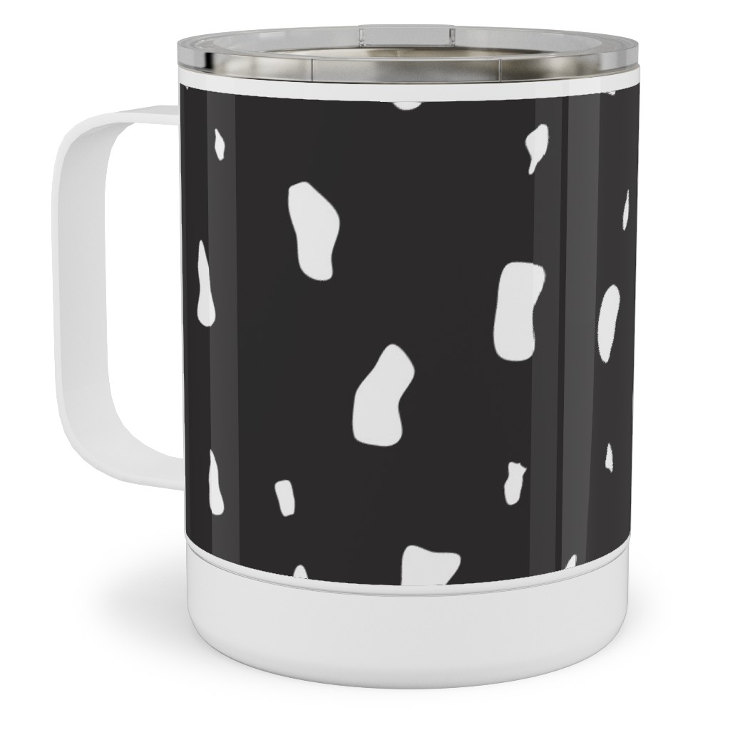 Chipped - Black and White Stainless Steel Mug, 10oz, Black