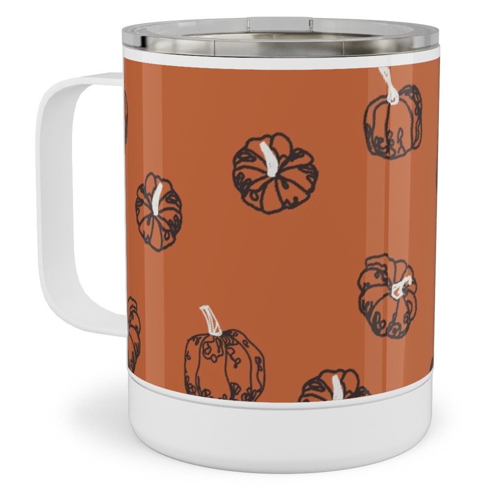 Pumpkins Stainless Steel Mug, 10oz, Orange