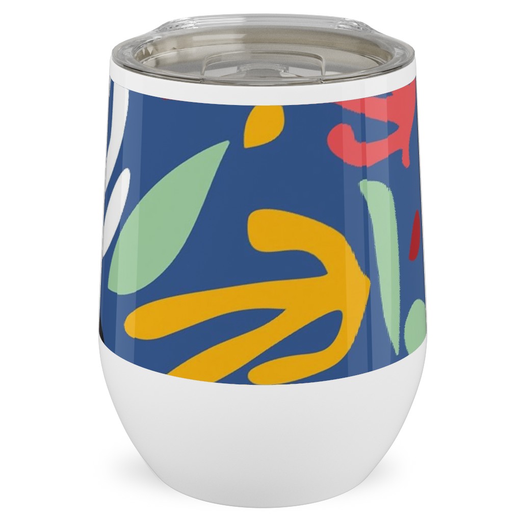 Matisse Style Leaves - Multi Stainless Steel Travel Tumbler, 12oz, Multicolor