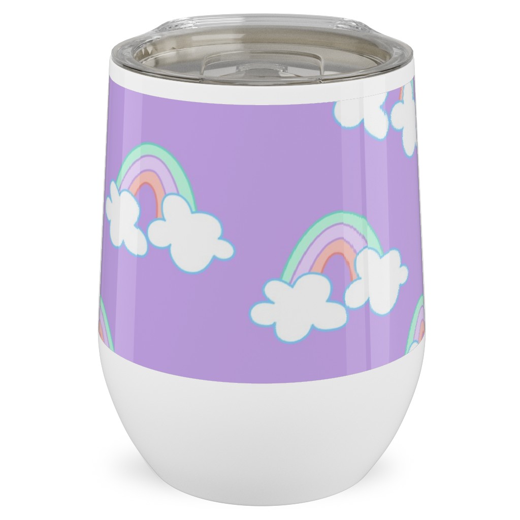 Nicola Unicorn Rainbows Stainless Steel Travel Tumbler, 12oz, Purple, Lilac