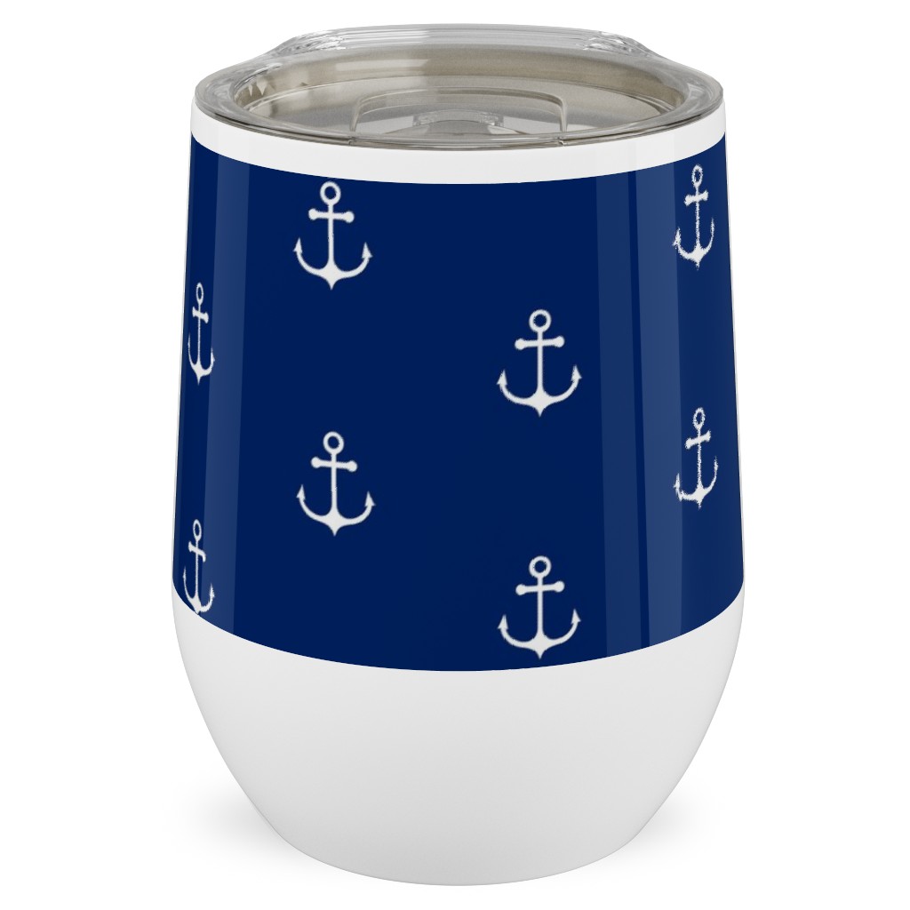 Anchor - Cobalt Blue Stainless Steel Travel Tumbler, 12oz, Blue, True Blue