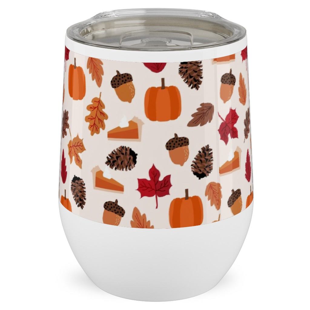 Autumn Leaves and Pumpkin Pie - Multi Stainless Steel Travel Tumbler, 12oz, Multicolor