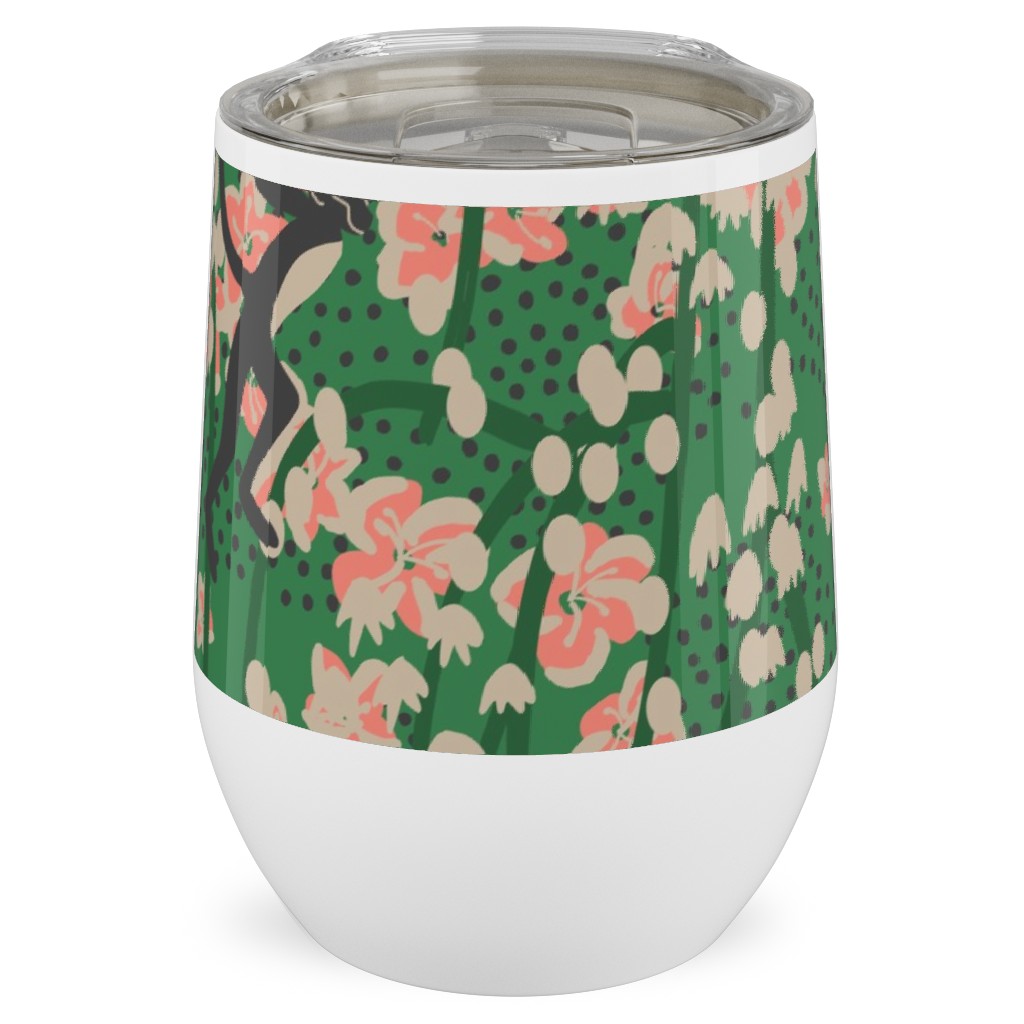 Bengal Maya Monkey - Multi Stainless Steel Travel Tumbler, 12oz, Green