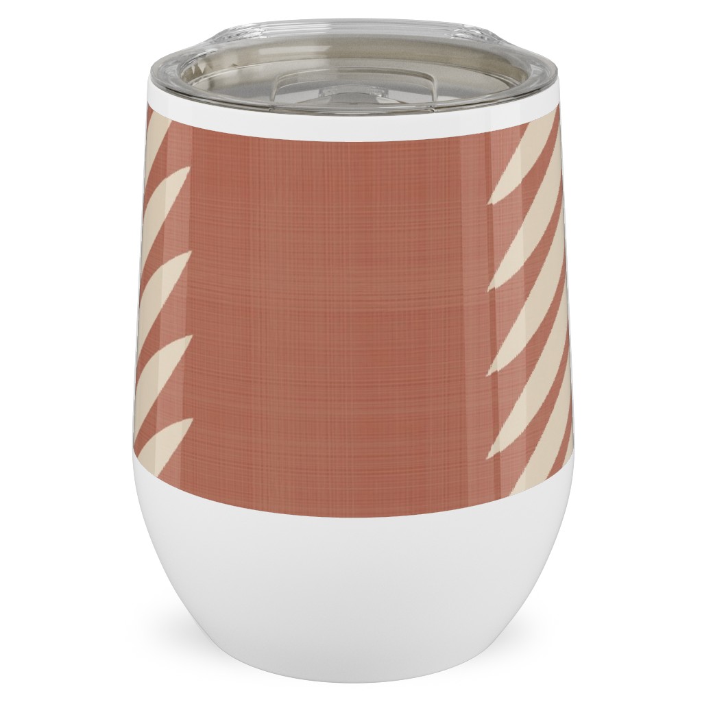 Laurel Leaf Stripe Stainless Steel Travel Tumbler, 12oz, Pink