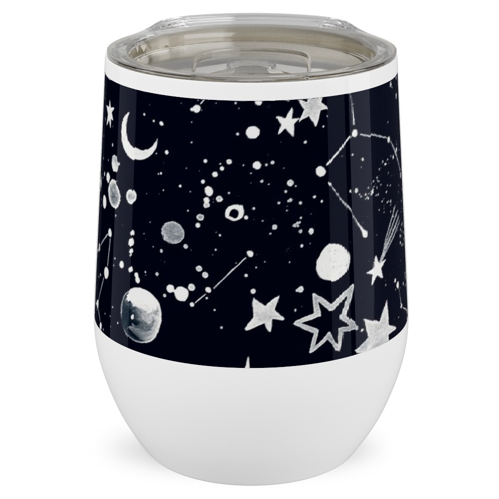 Constellations - Black Stainless Steel Travel Tumbler, 12oz, Black