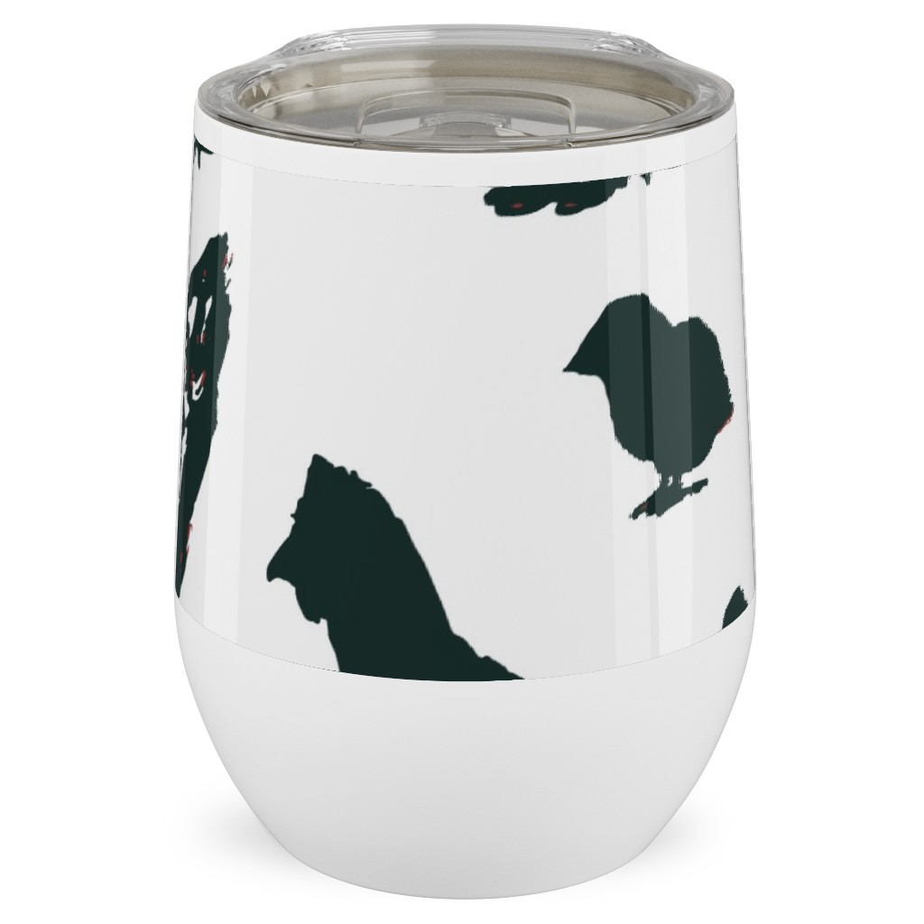 Chickens - Neutral Stainless Steel Travel Tumbler, 12oz, Black, Black