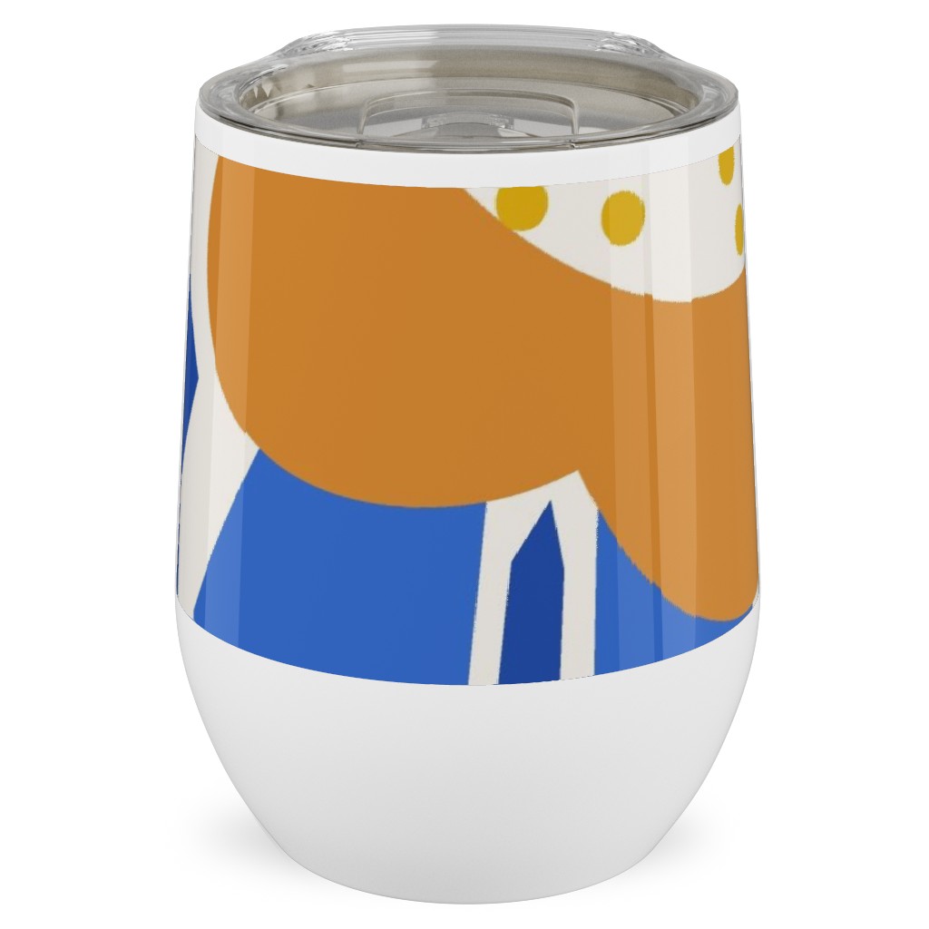 Papercut Flowers - Multi Stainless Steel Travel Tumbler, 12oz, Multicolor