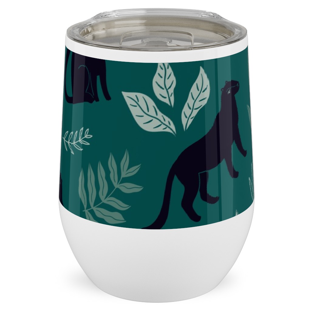 Black Panthers - Emerald Stainless Steel Travel Tumbler, 12oz, Green, Classic Green