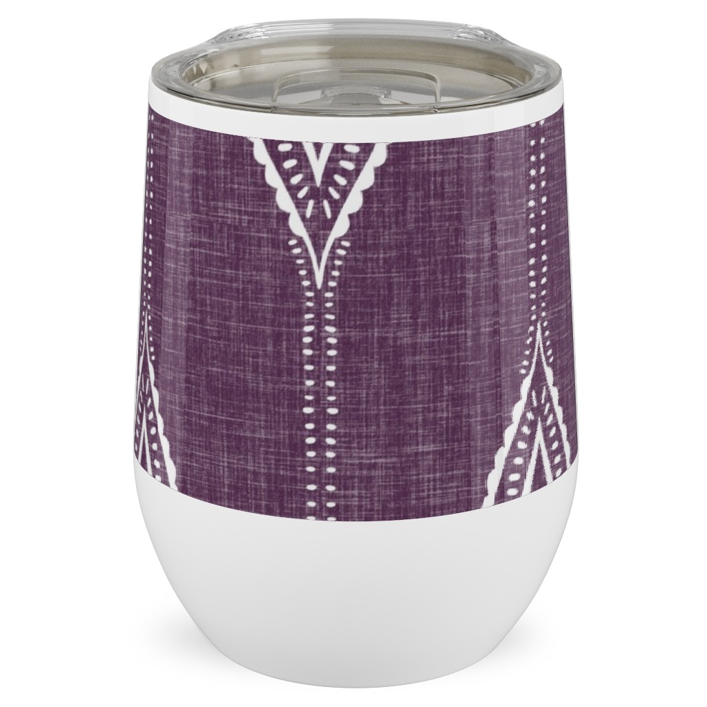 Diamant - Eggplant Stainless Steel Travel Tumbler, 12oz, Purple, Purple