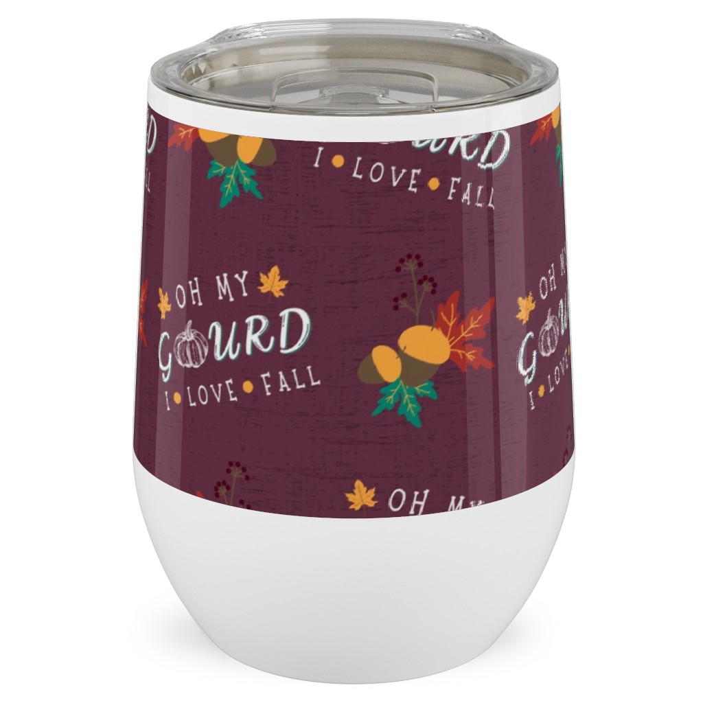 Oh My Gourd - Mauve Stainless Steel Travel Tumbler, 12oz, Purple, Purple
