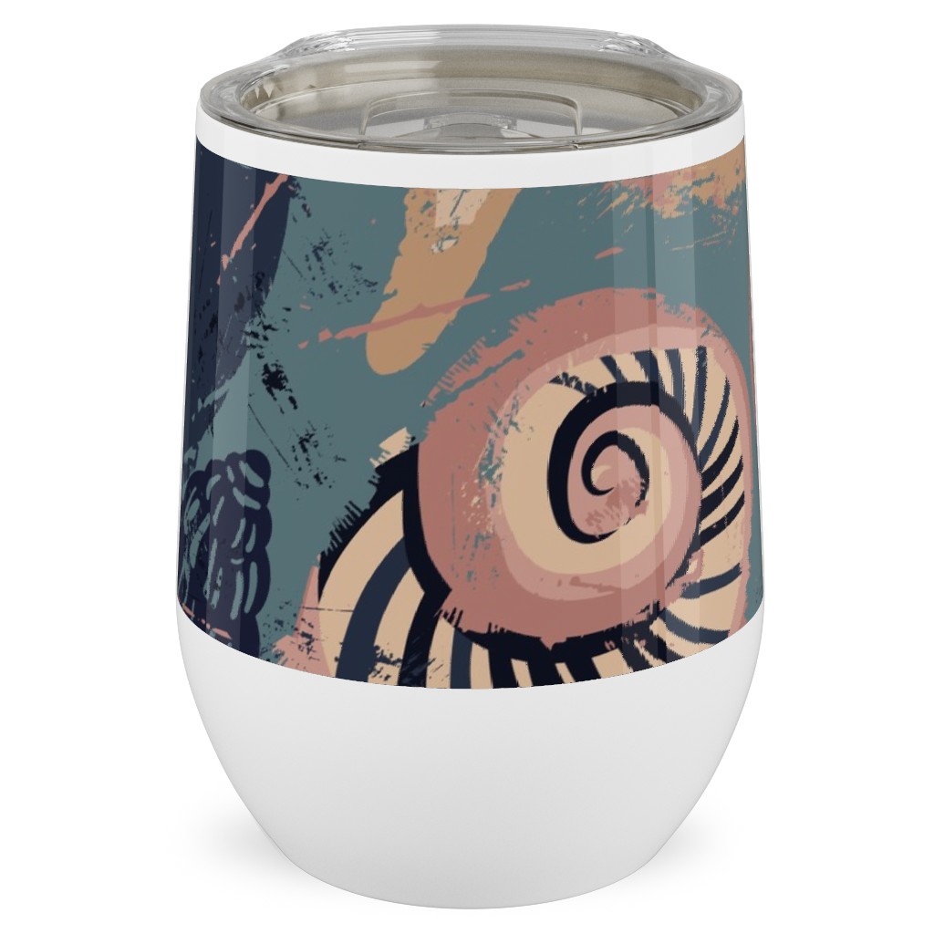 Seashells Stainless Steel Travel Tumbler, 12oz, Multicolor