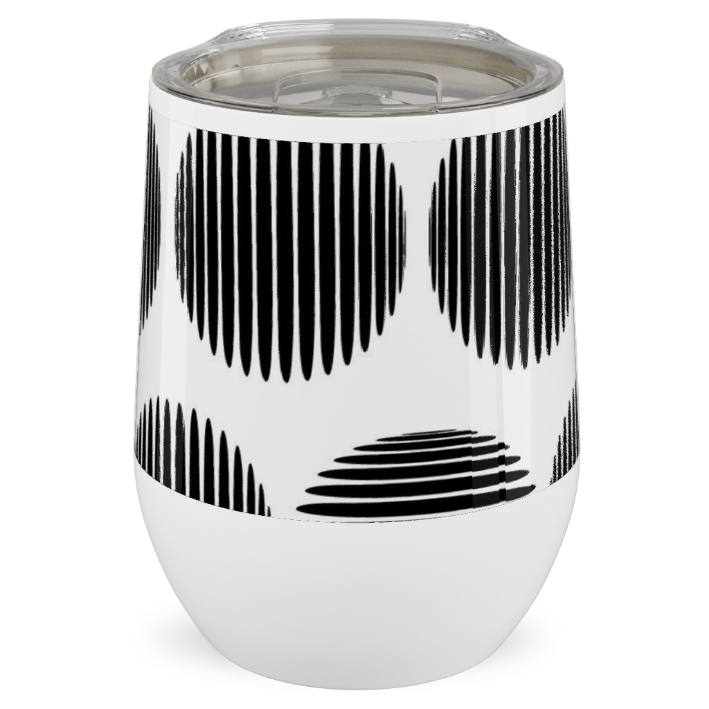 Tossed Spheres Stainless Steel Travel Tumbler, 12oz, Black, Black