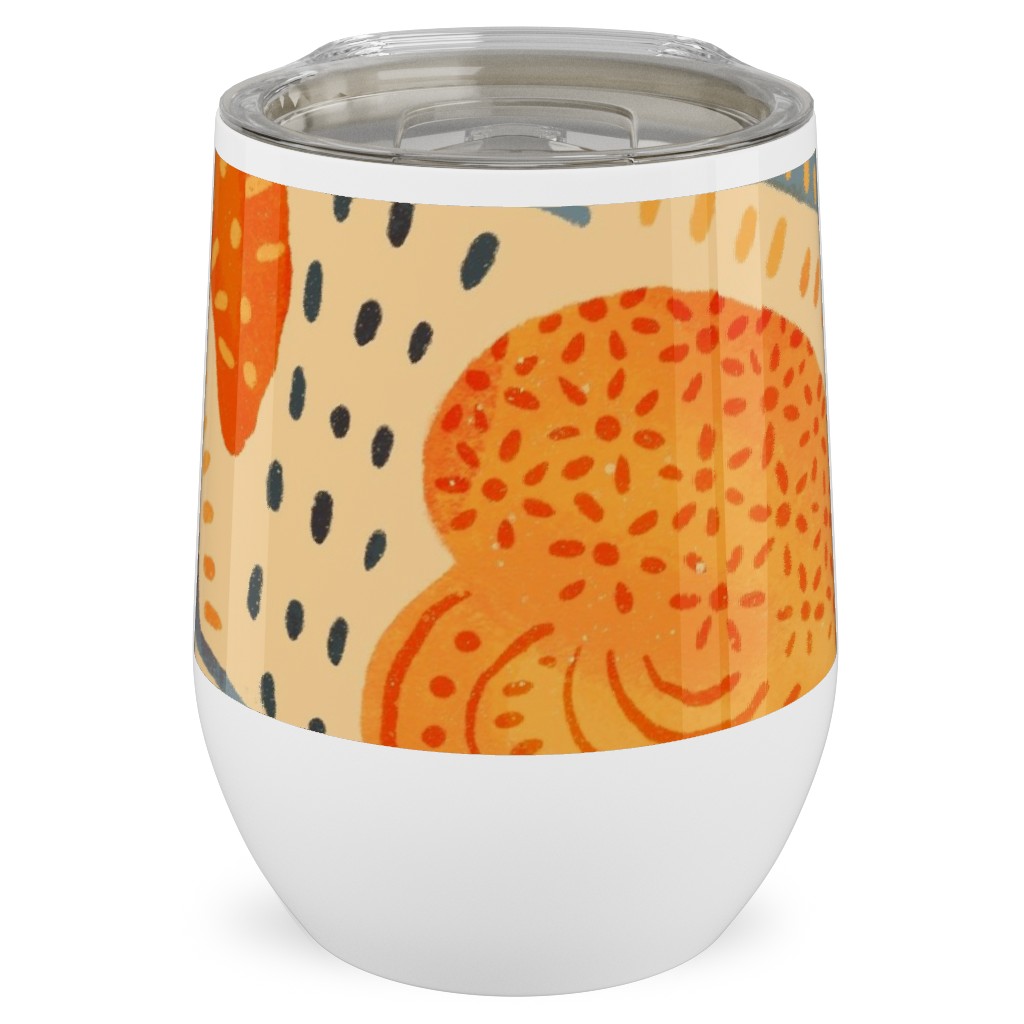 Life's a Peach Stainless Steel Travel Tumbler, 12oz, Orange, Orange