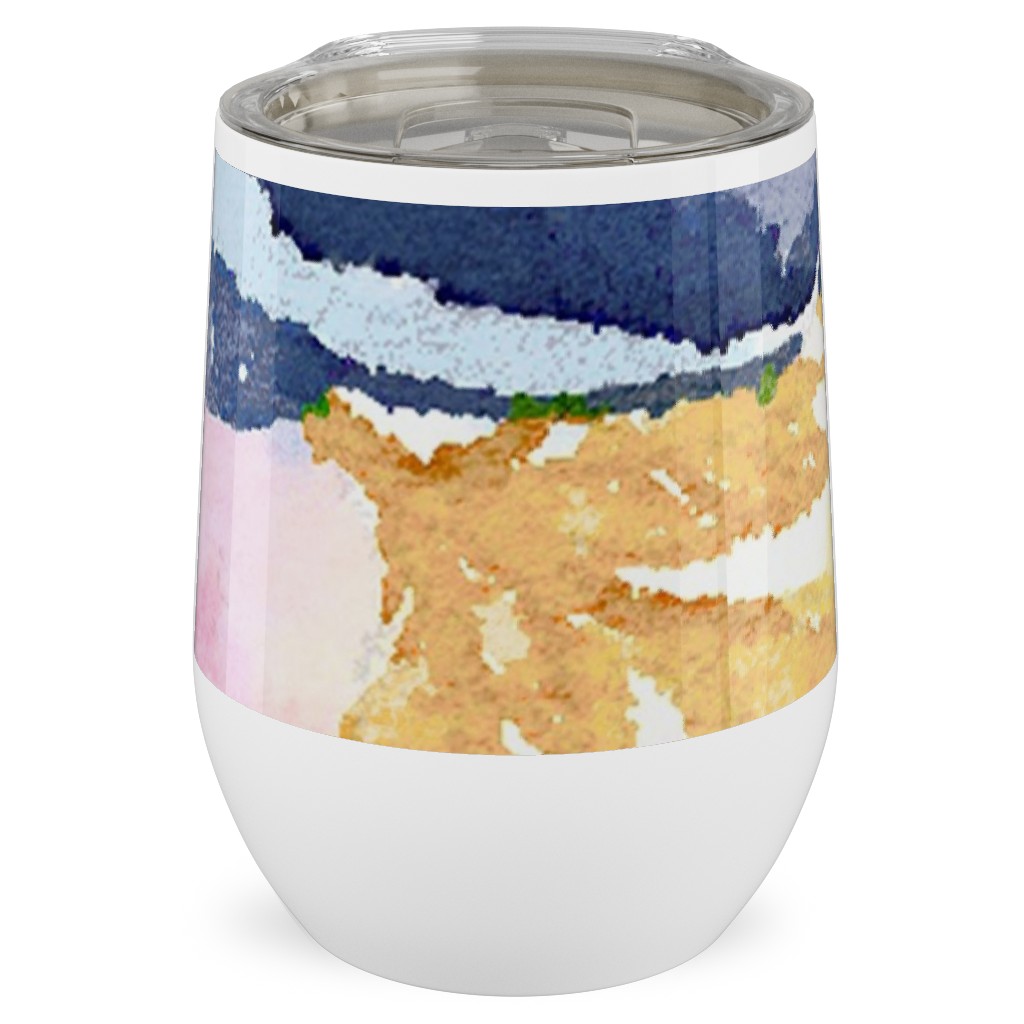 Spring Dreams - Watercolor Floral - Multi Stainless Steel Travel Tumbler, 12oz, Multicolor