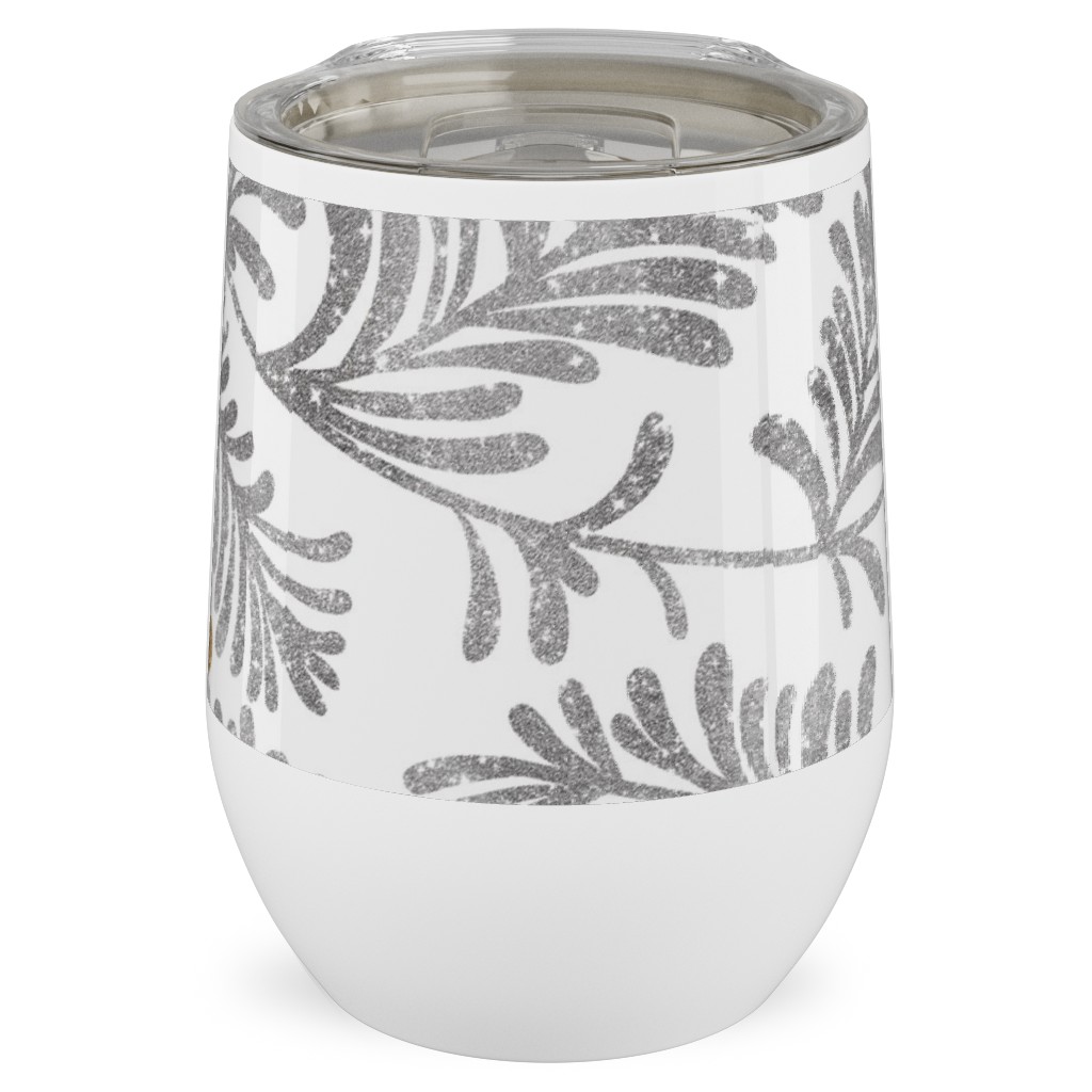 Winter Branches Stainless Steel Travel Tumbler, 12oz, Gray