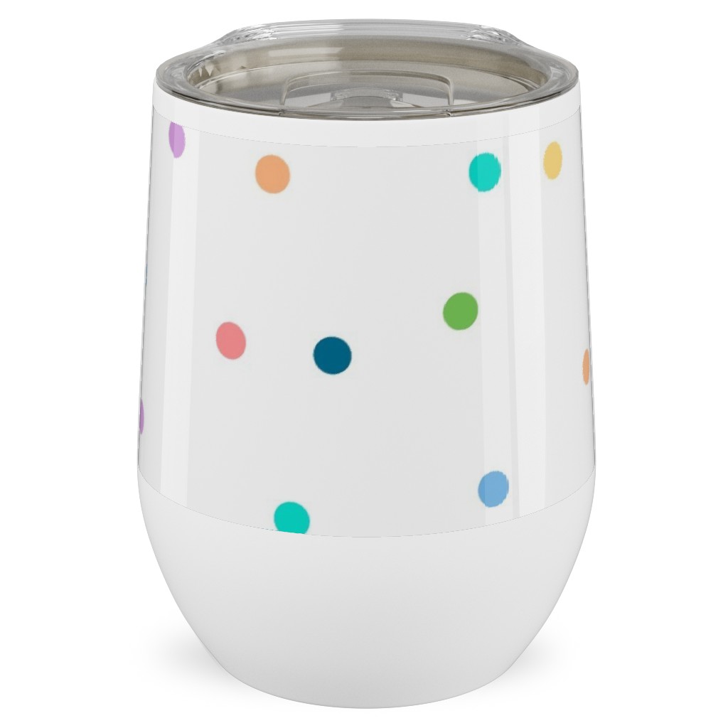 Polka Dots To the Max - Multi Stainless Steel Travel Tumbler, 12oz, Multicolor