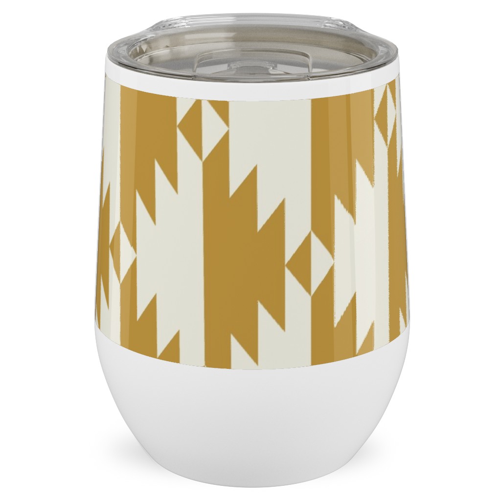 Tribal - Gold Stainless Steel Travel Tumbler, 12oz, Yellow, Classic Yellow
