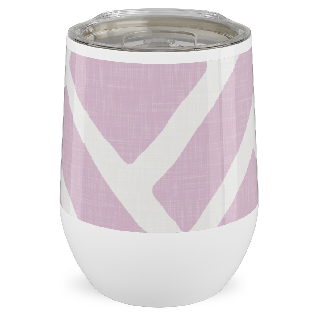 Savannah Trellis Stainless Steel Travel Tumbler, 12oz, Purple