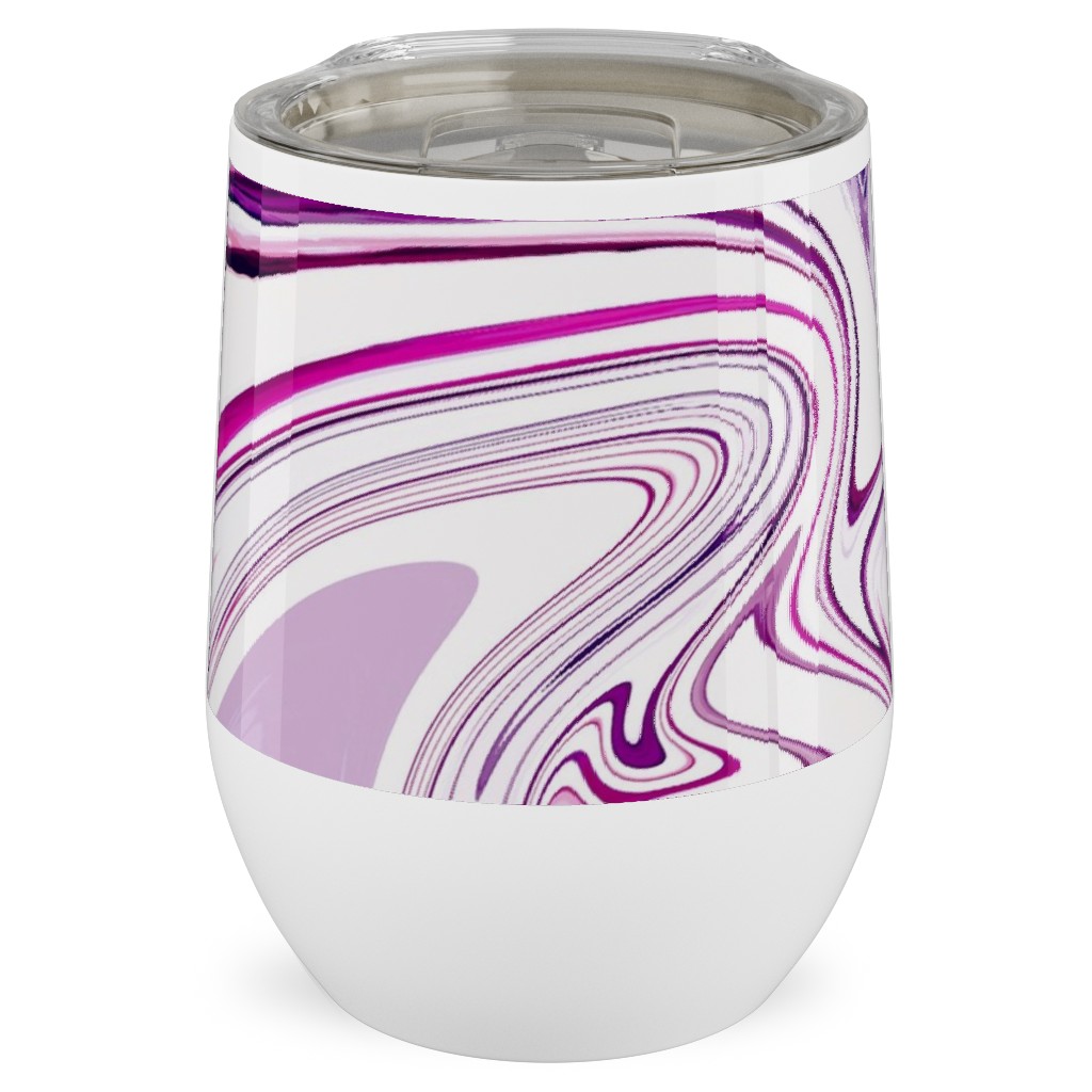 Marble - Mulberry Stainless Steel Travel Tumbler, 12oz, Pink, Bright Pink