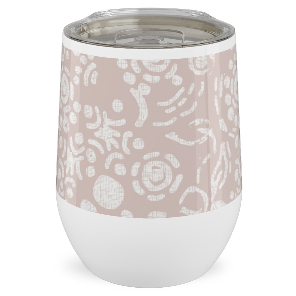 Laura in Rose Gardens Stainless Steel Travel Tumbler, 12oz, Pink
