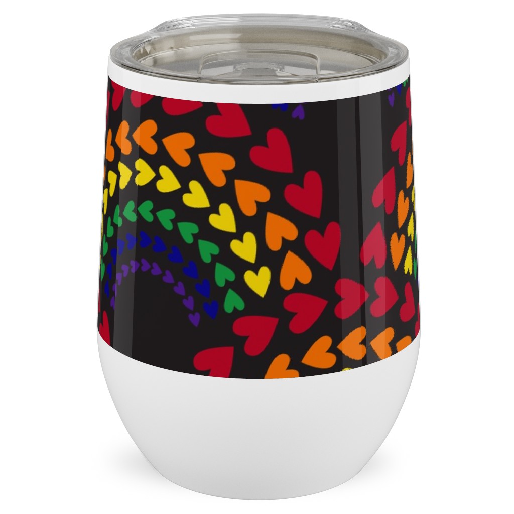 Rainbow Love Stainless Steel Travel Tumbler, 12oz, Multicolor