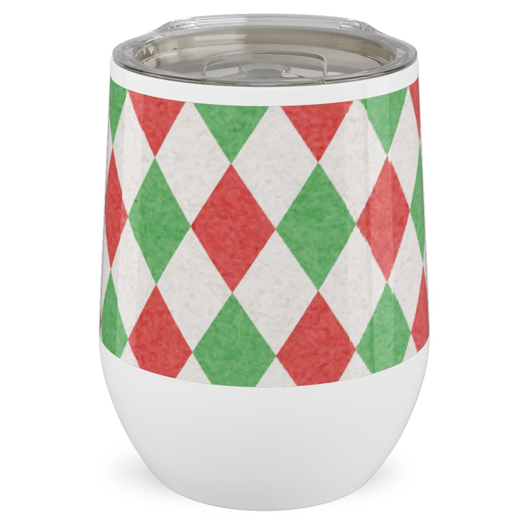 Christmas Diamonds Stainless Steel Travel Tumbler, 12oz, Multicolor