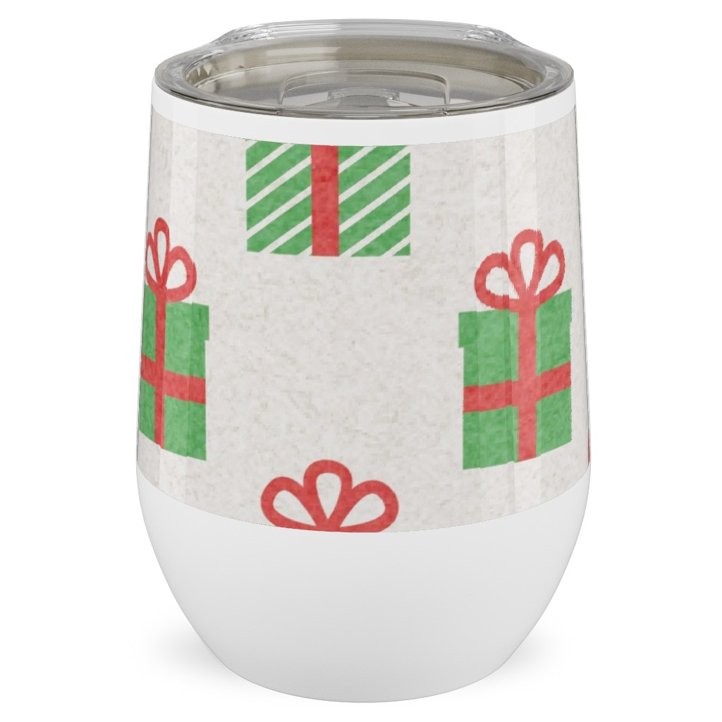 Christmas Presents Stainless Steel Travel Tumbler, 12oz, Multicolor