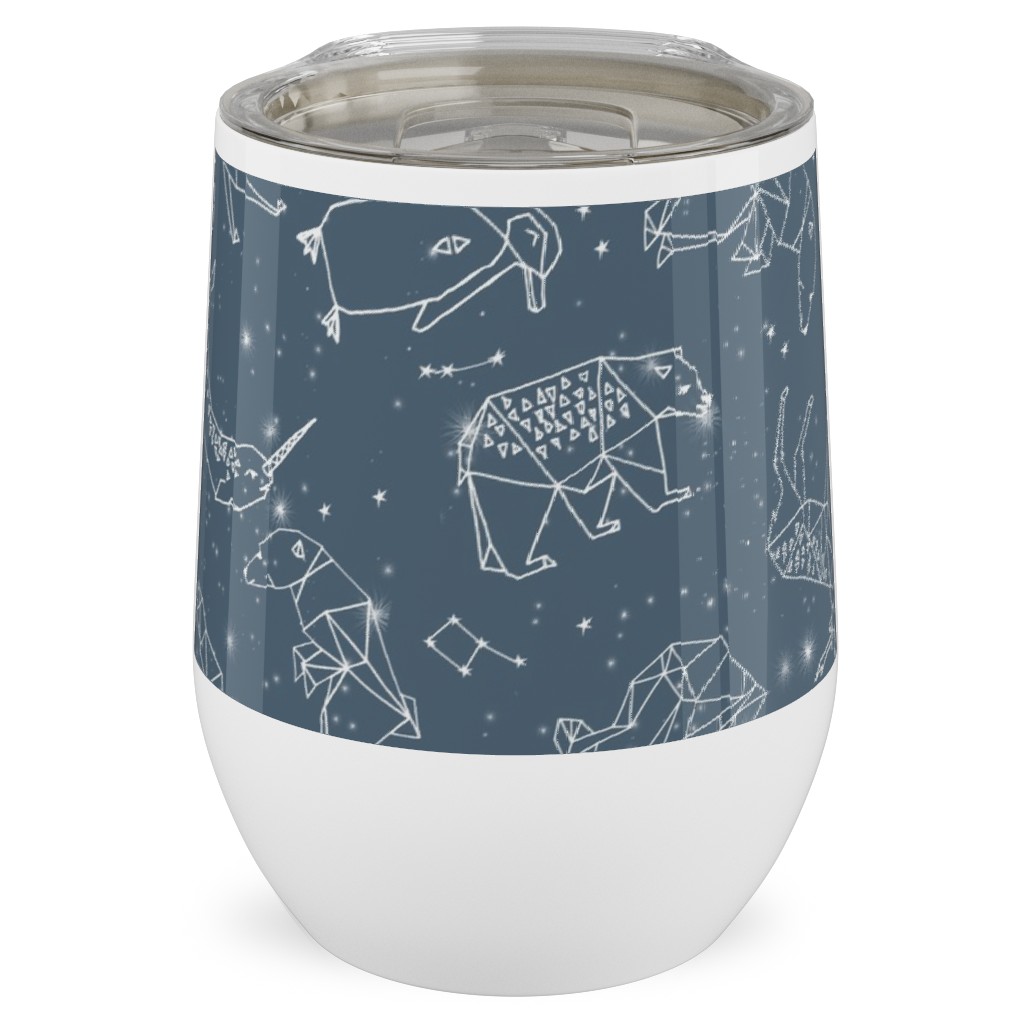Animal Constellations - Blue Stainless Steel Travel Tumbler, 12oz, Blue, True Blue