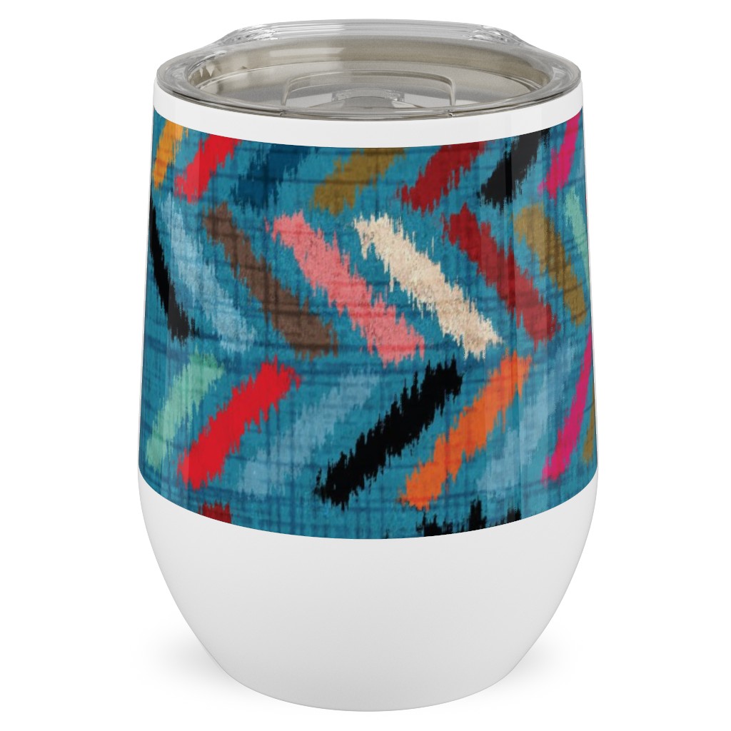 Kilim Ikat - Multi Stainless Steel Travel Tumbler, 12oz, Multicolor