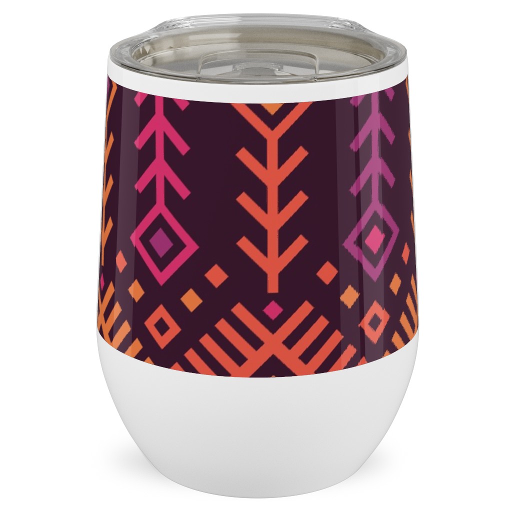 Kilim Sunset - Warm Stainless Steel Travel Tumbler, 12oz, Multicolor