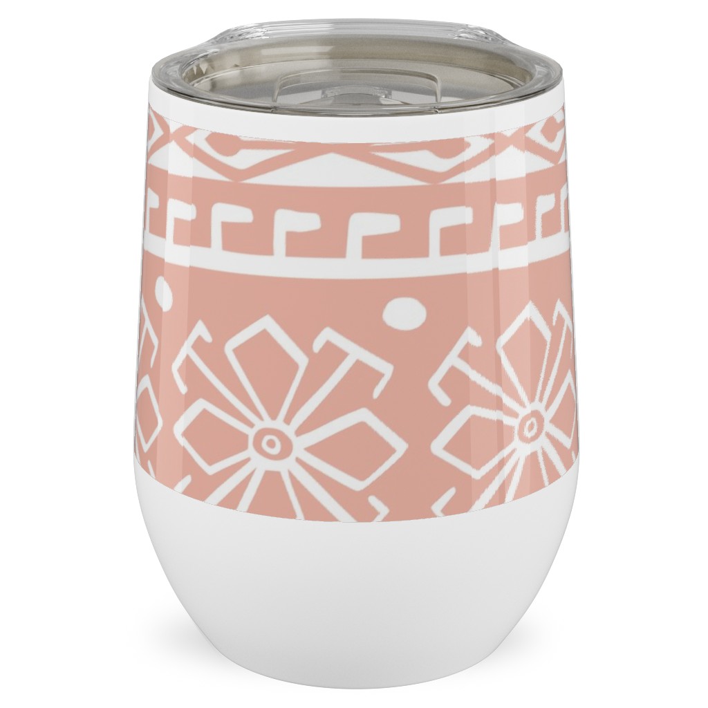 Grand Bazaar - Blush Pink Stainless Steel Travel Tumbler, 12oz, Pink, Bright Pink