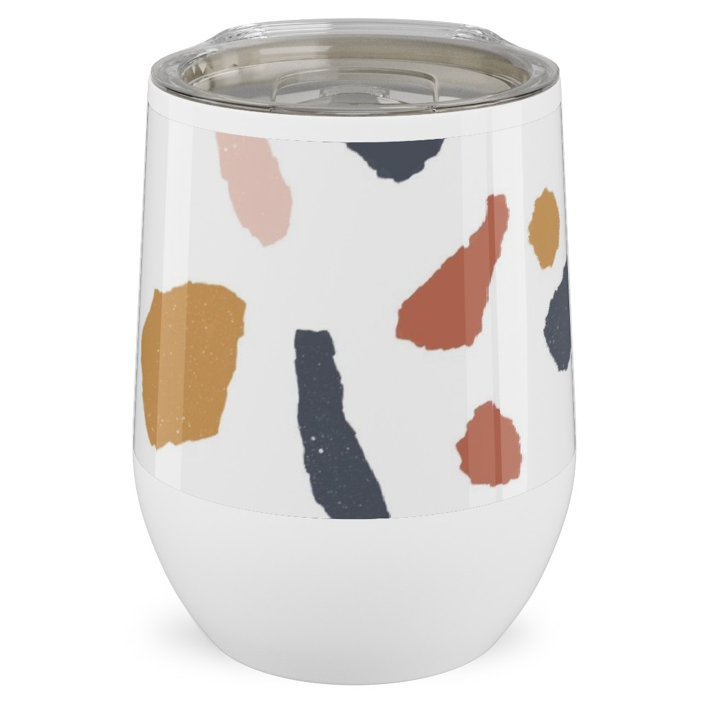 Terrazzo Tile - Neutral Stainless Steel Travel Tumbler, 12oz, Beige