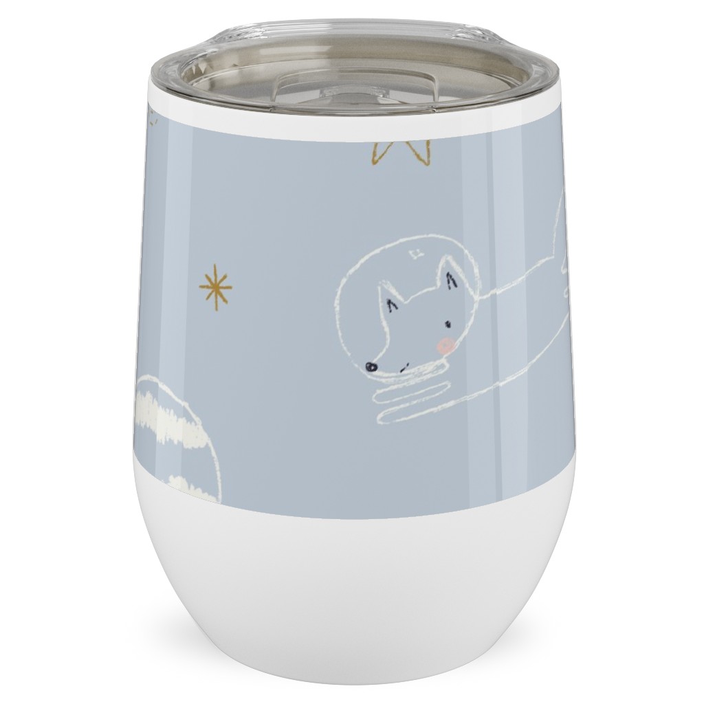 Space Adventure - Blue Stainless Steel Travel Tumbler, 12oz, Blue