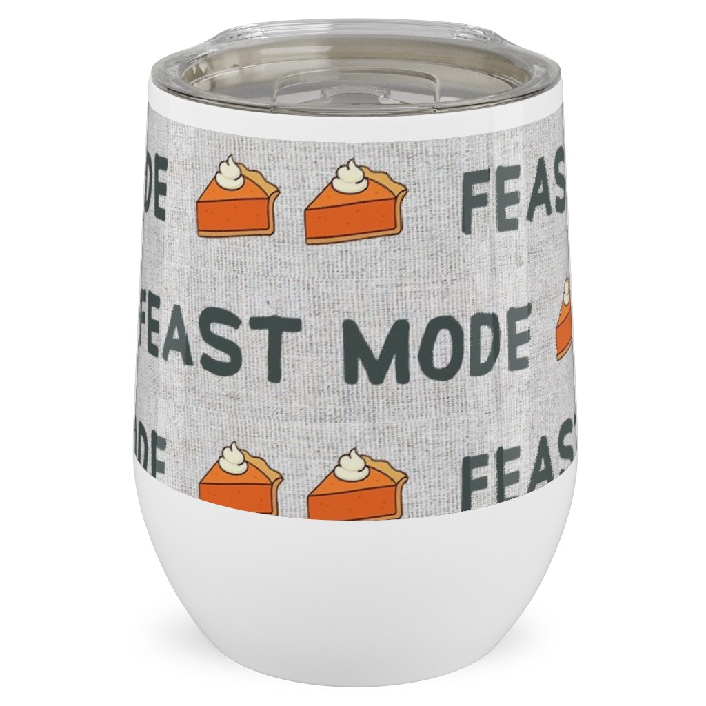 Feast Mode - Nandor Olive Stainless Steel Travel Tumbler, 12oz, Gray