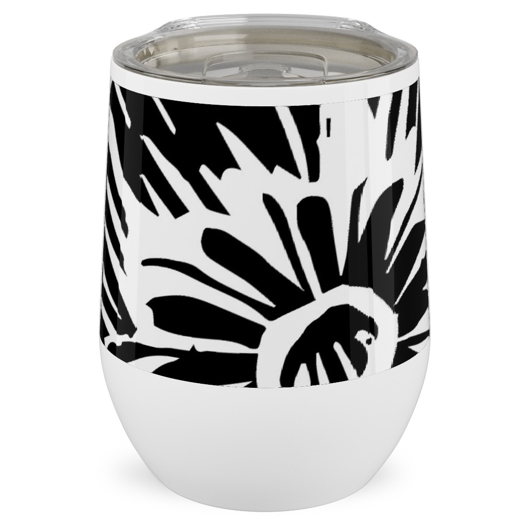 Poppy Arty Stainless Steel Travel Tumbler, 12oz, Black, Black