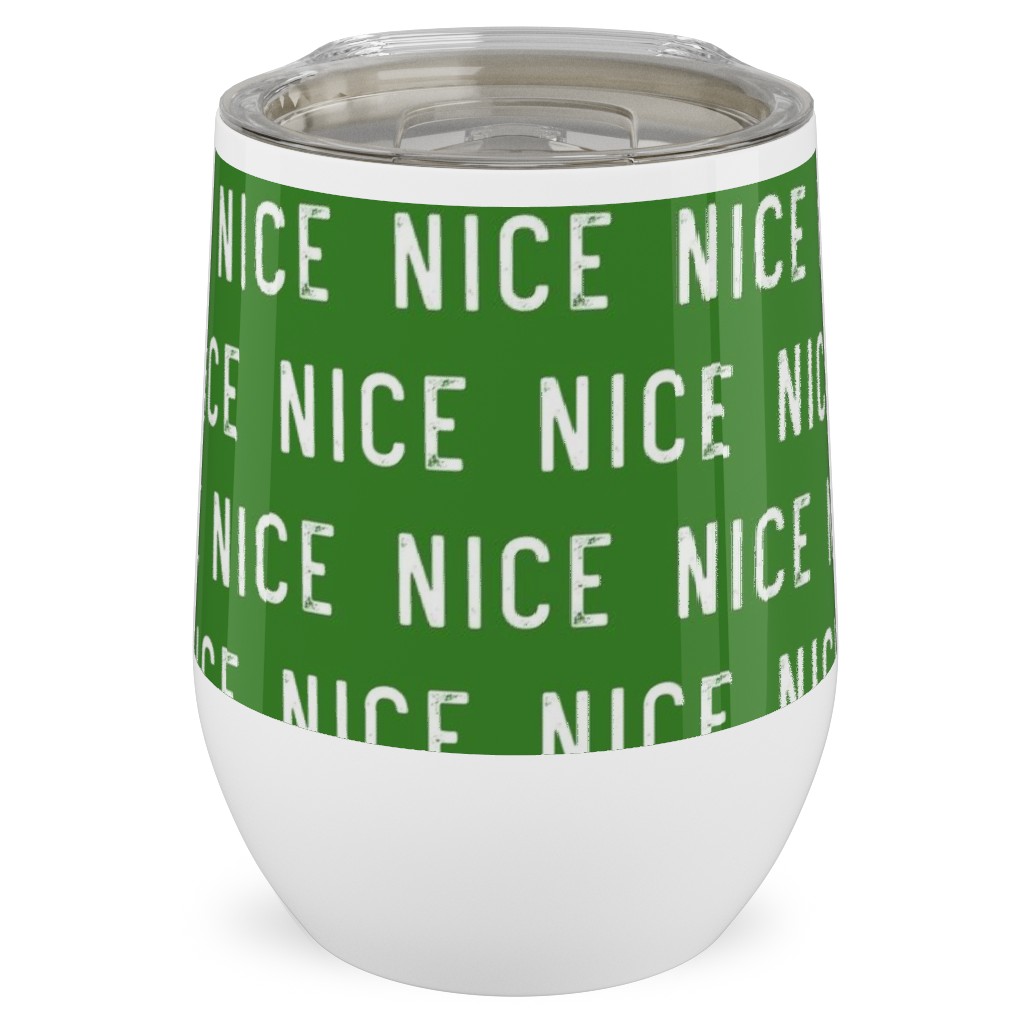 Nice - Green Stainless Steel Travel Tumbler, 12oz, Green, Classic Green