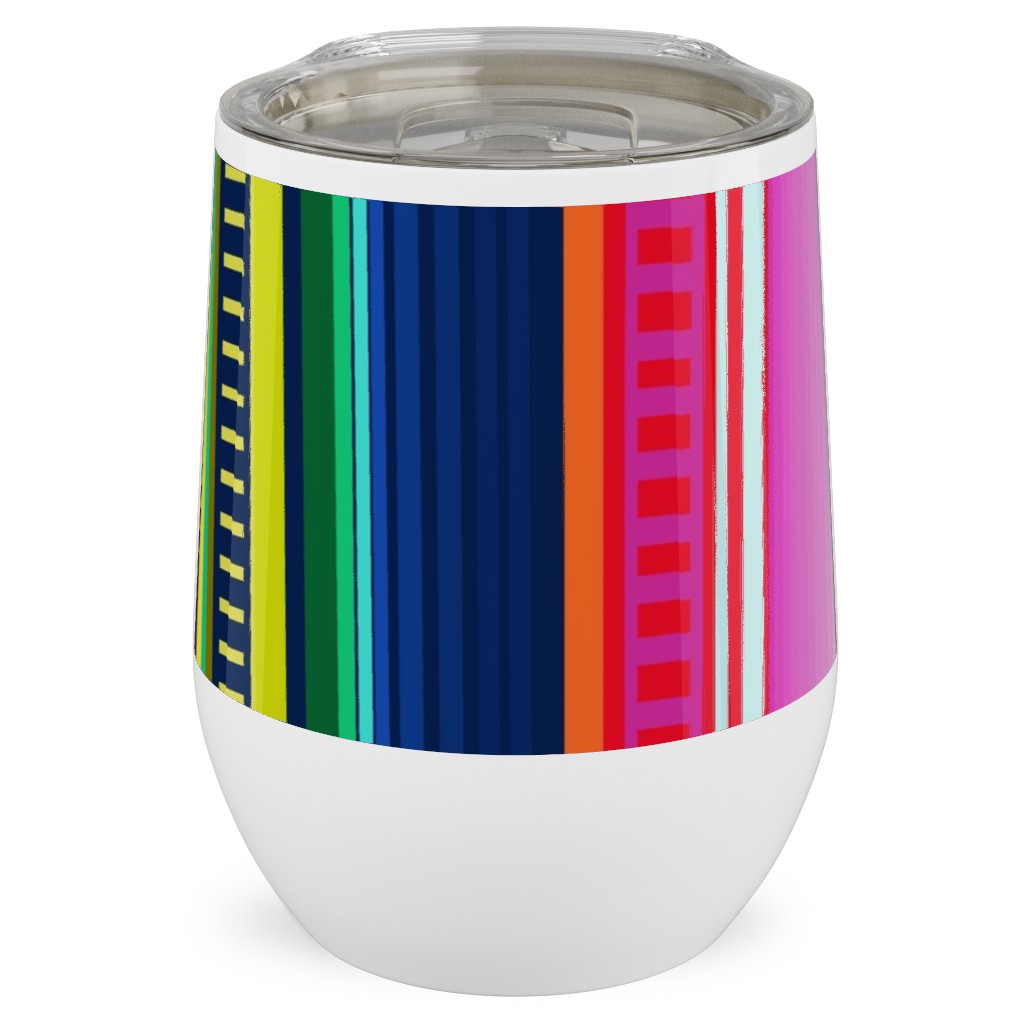Mexican Serape - Multi Stainless Steel Travel Tumbler, 12oz, Multicolor