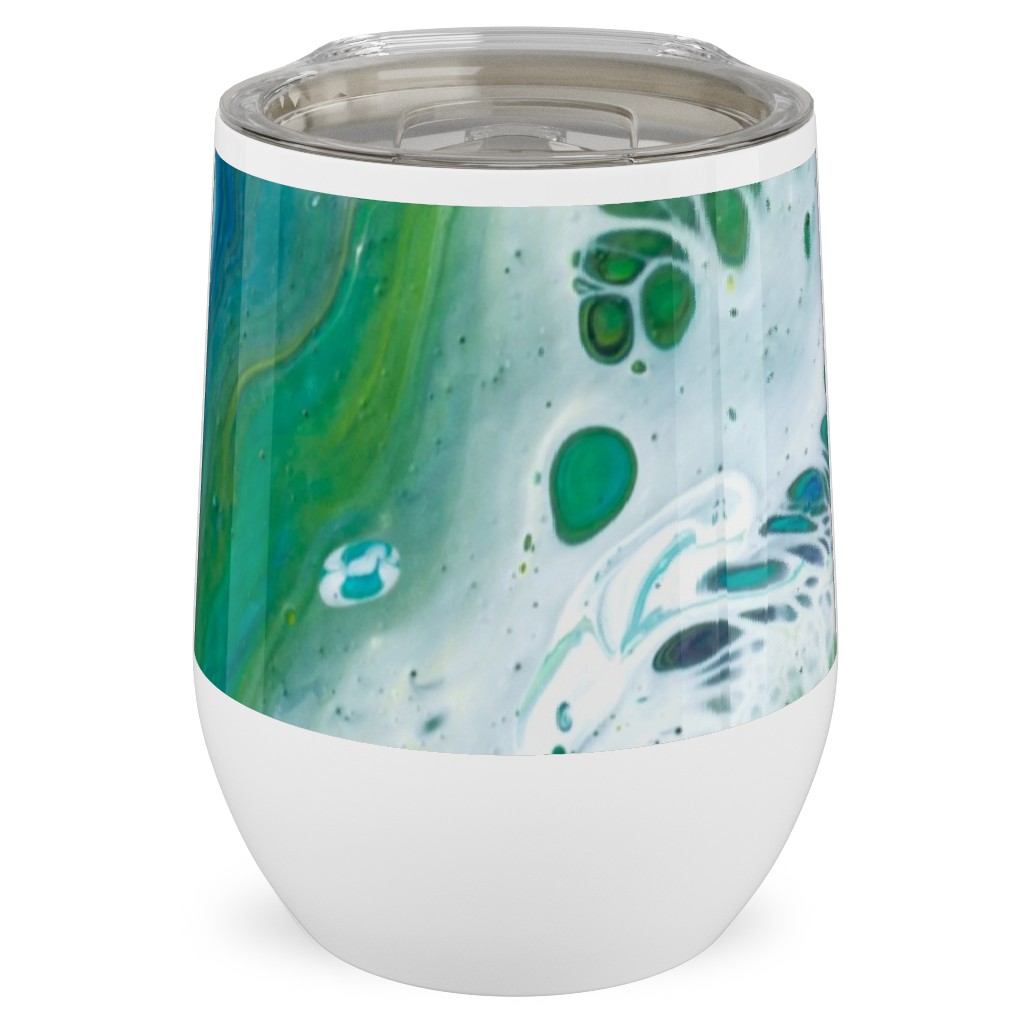 Acrylic Flow Stainless Steel Travel Tumbler, 12oz, Green